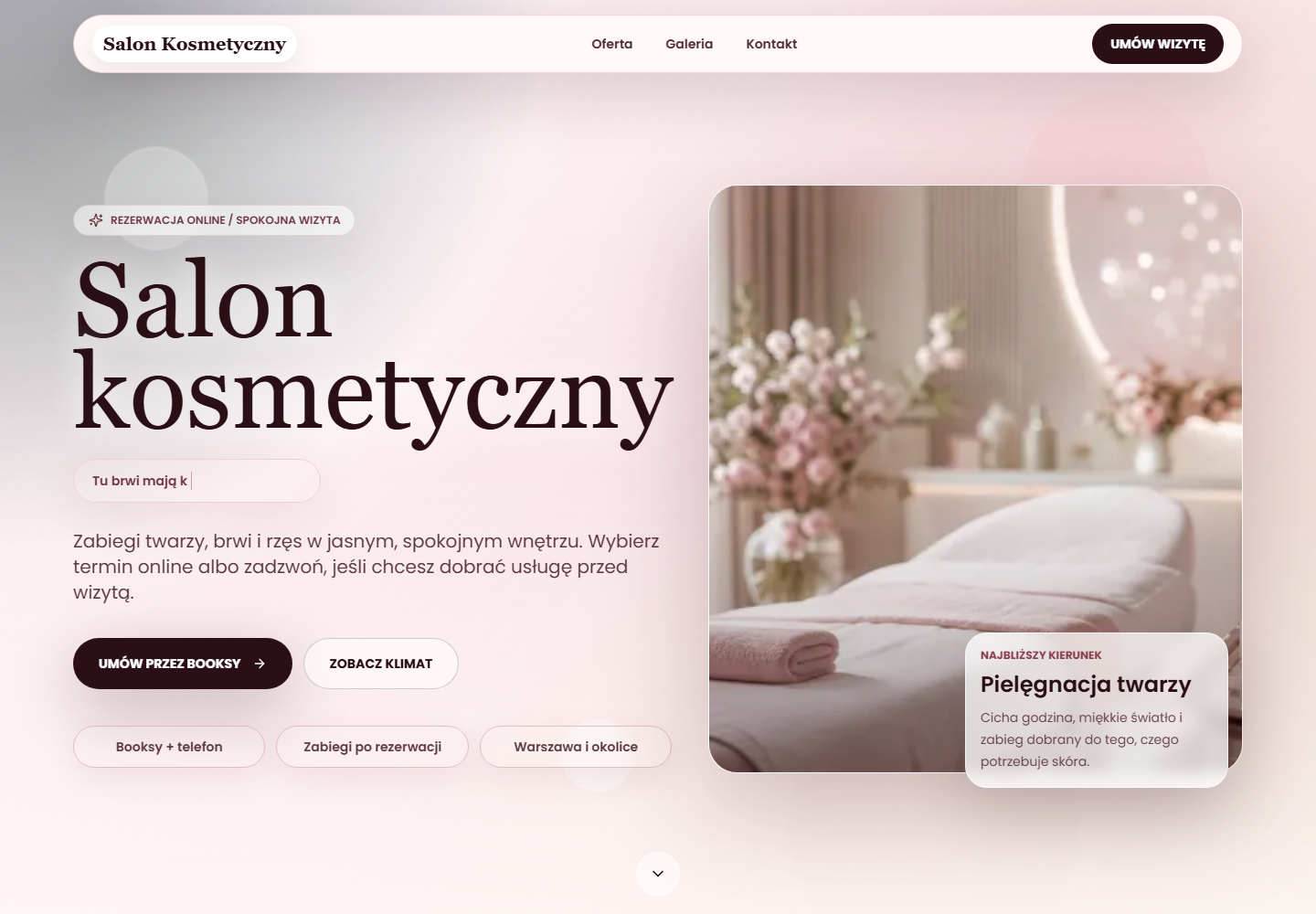 Podgląd przykładowej strony internetowej